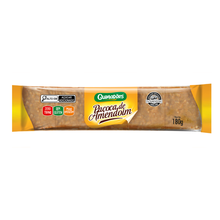 Embalagem de Paçoca de Amendoim Tablete 180g