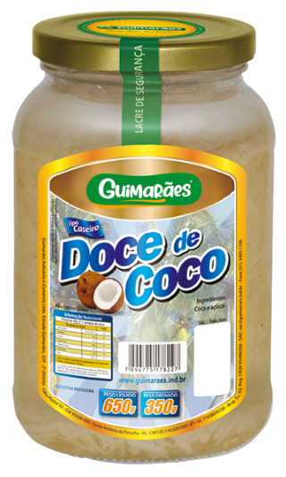 Embalagem de Doce de Coco em Calda 650g