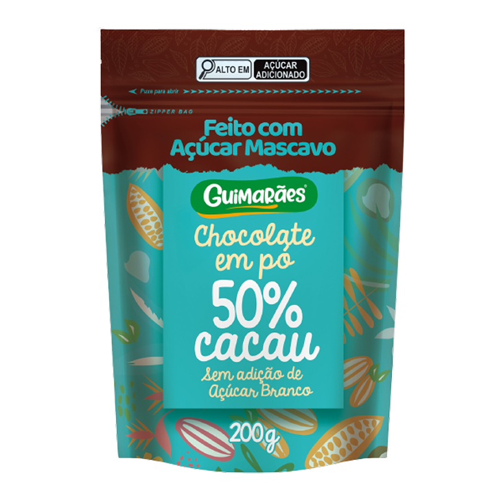 Embalagem de Chocolate em Pó 50% Cacau 200g