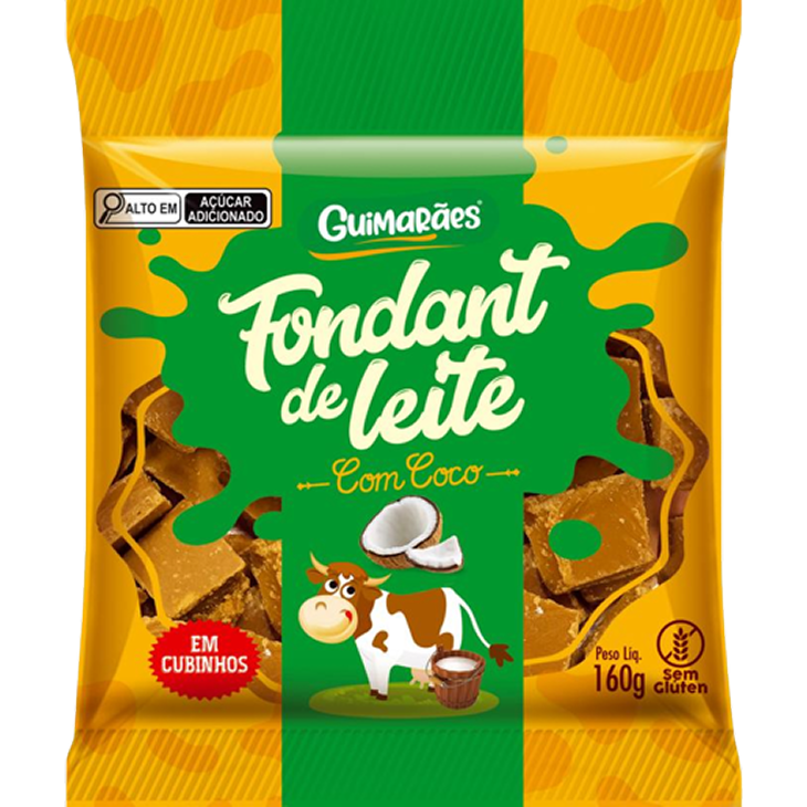 Embalagem de Fondant de Leite com Coco 160g
